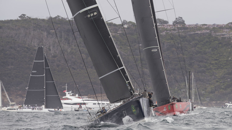 Black Jack racing against LDV Comanche during the Rolex Sydney Hobart Yacht Race 2017