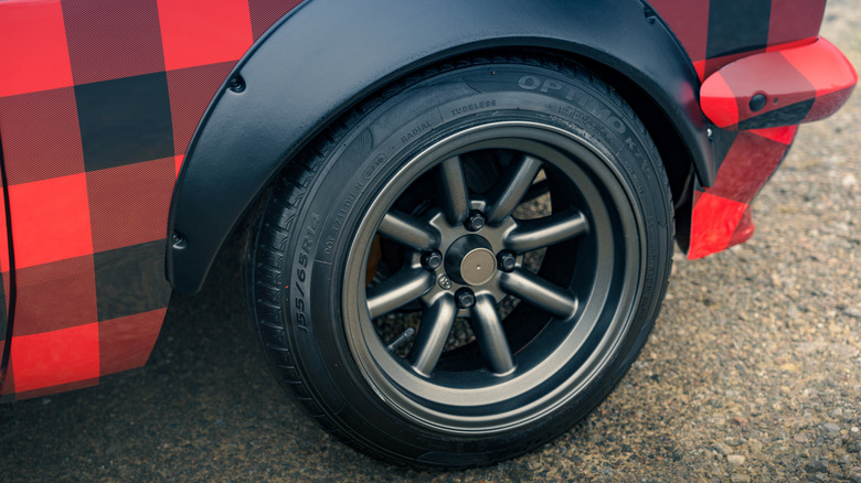 Close up of a dark RS Watanabe wheels