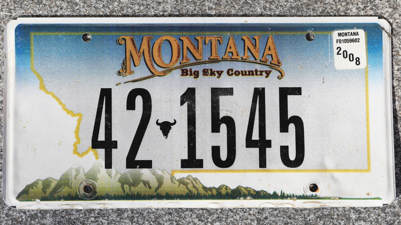 Montana license plate displaying Big Sky Country logo