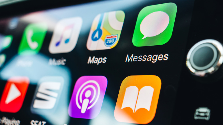 Infotainment screen showing Apple CarPlay