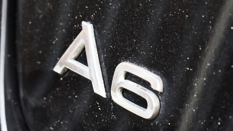 Close-up of Audi A6 rear badge