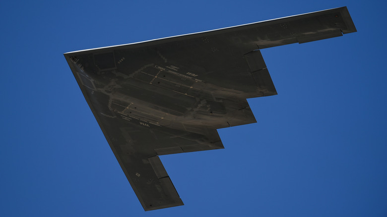 B-2 Spirit bomber jet flying in the air