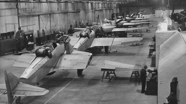 Production line of Boulton Paul Defiant MkII 