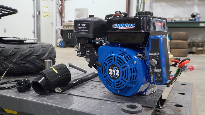 The base Tillotson 212 engine that comes in the Mega Moto 212