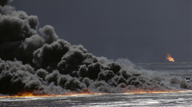 Burning oil fields in Kuwait