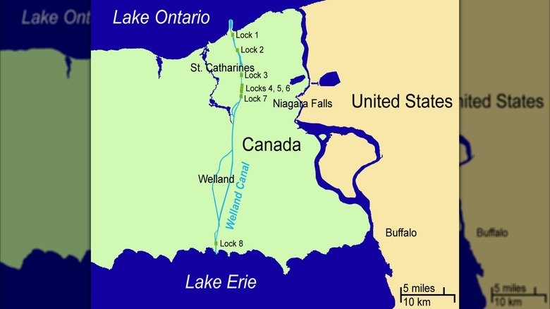Map of the Welland Canal