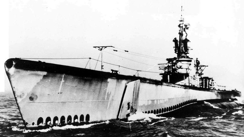 Port side view of the USS Haddock (SS-231), a Gato-class submarine, in 1944