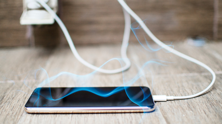 Android phone plugged in