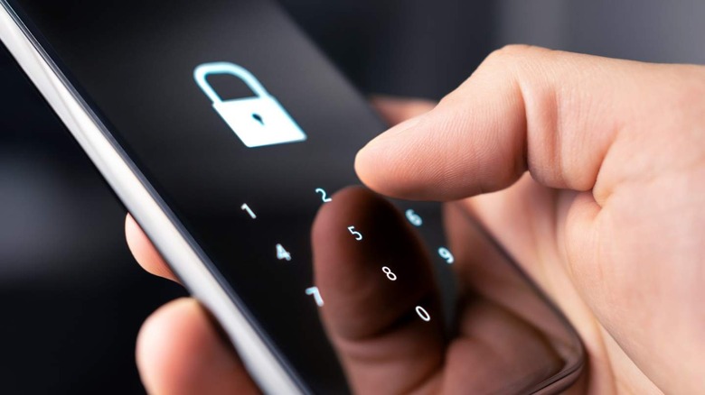 Locked phone with numpad