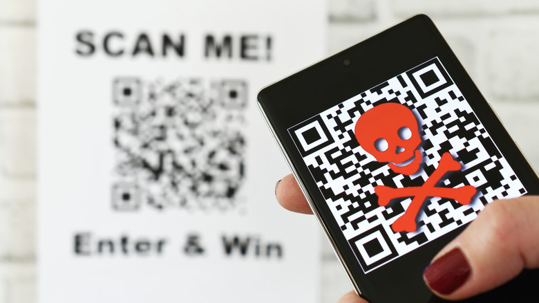 scanning a fraudulent QR code