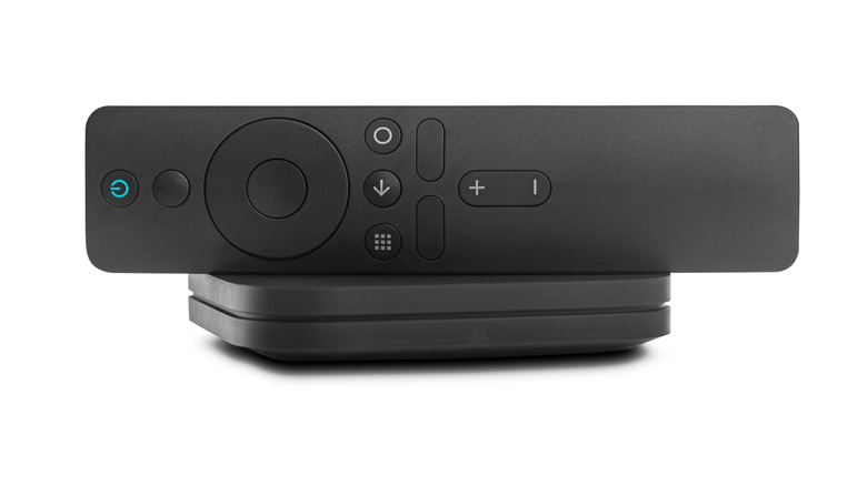 Android TV box receiver and player on white background