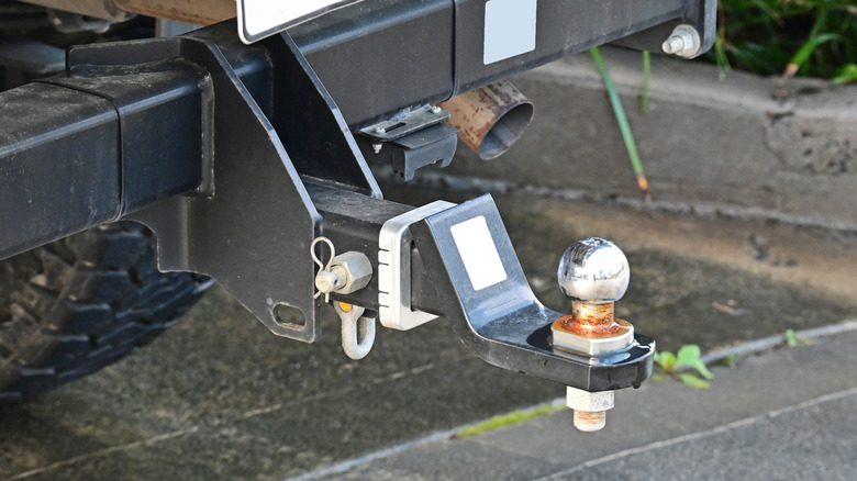 Close-up of a tow hitch