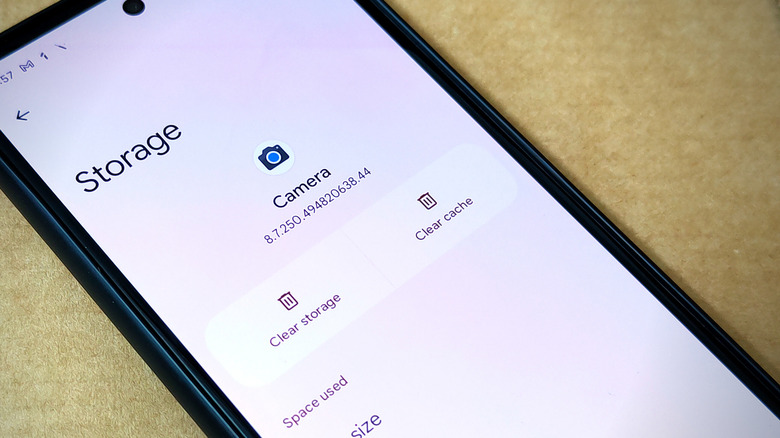 Camera app settings info