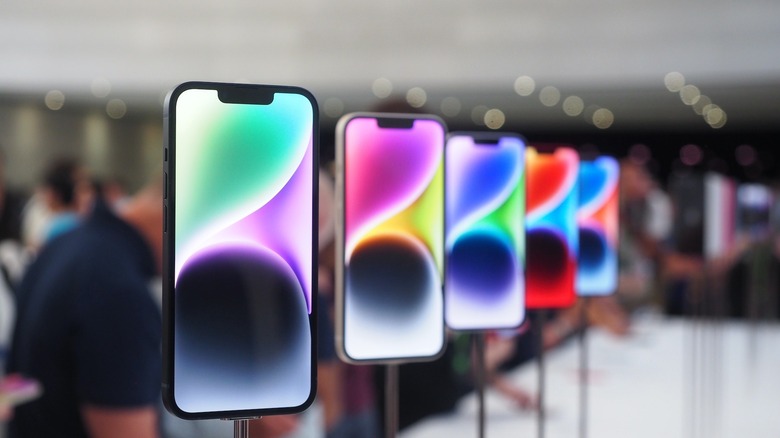 iPhone 14 models at the launch event.