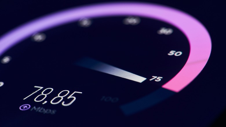 Internet speed test in progress