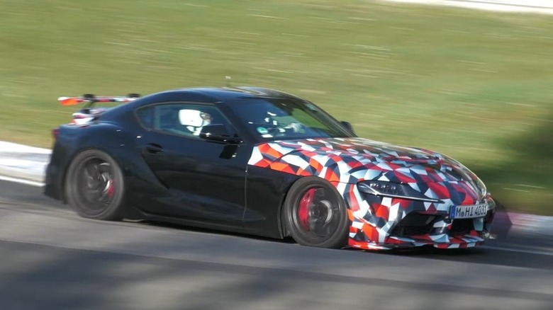 Rumored Toyota GRMN Supra on the track