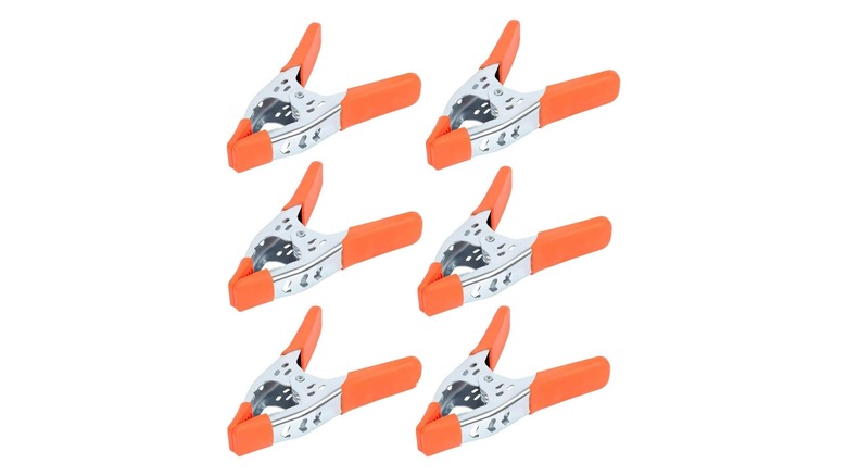 Spring clamps with orange end caps