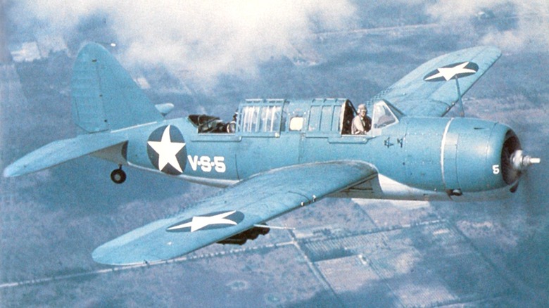 An SB2A-4 near Naval Air Station Vero Beach, Florida, in 1942 or 43.