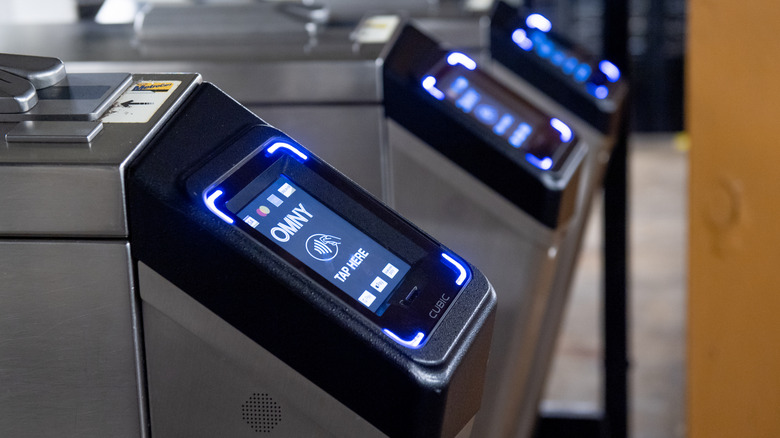 OMNY readers in a New York subway station