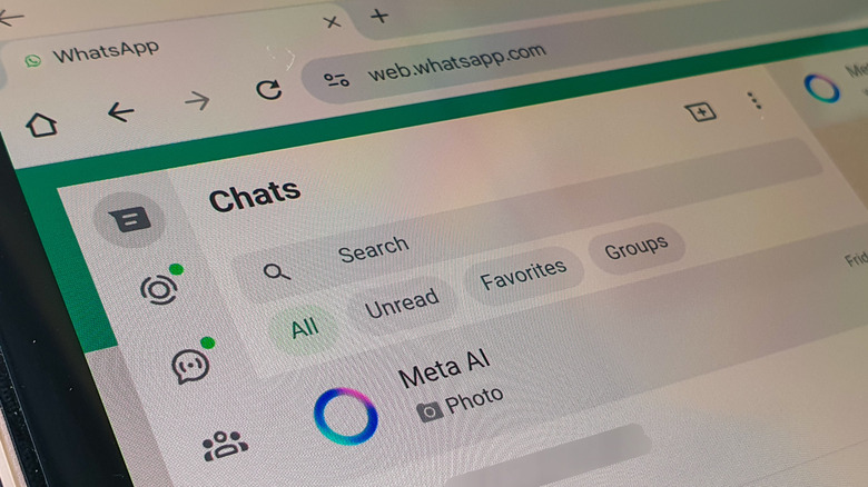 WhatsApp web client being used on a browser