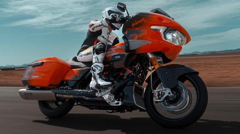 An orange 2025 Harley-Davidson CVO Road Glide RR