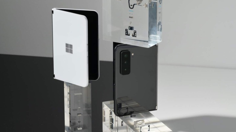 The Surface Duo 2 posed