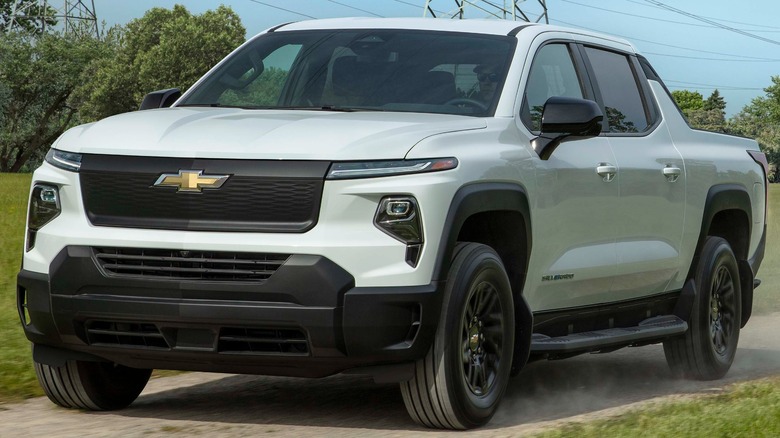Chevrolet SIlverado EV white