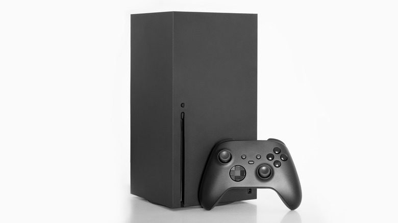 Xbox console with controller