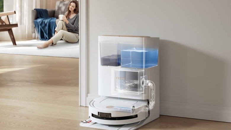 The YEEDI M14 PLUS in its docking station