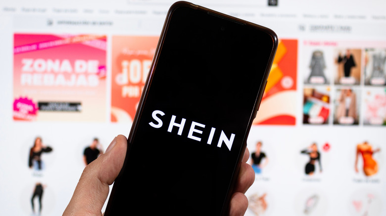 Shein shopping app on a phone