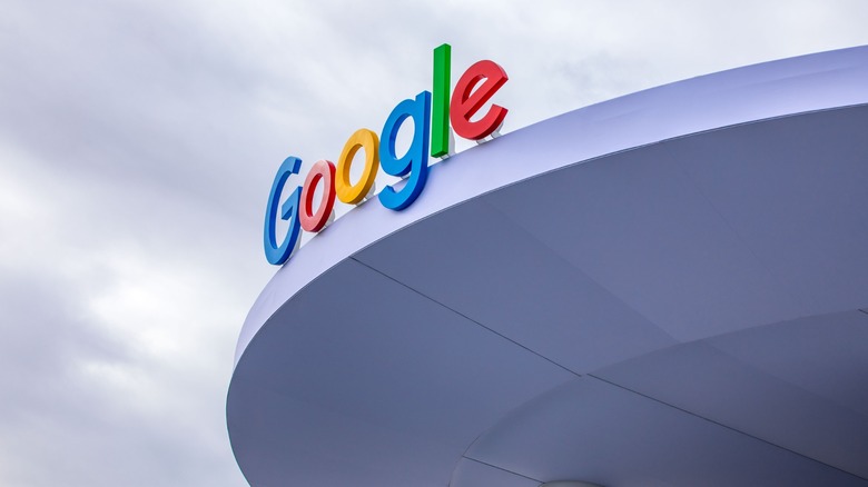 Google logo on top of a building