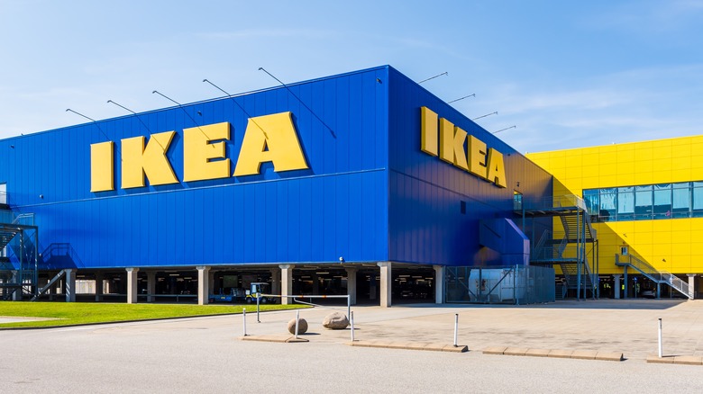 Ikea storefront displaying yellow and blue logo