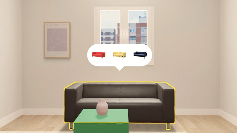 Ikea planning tool being used for a living room