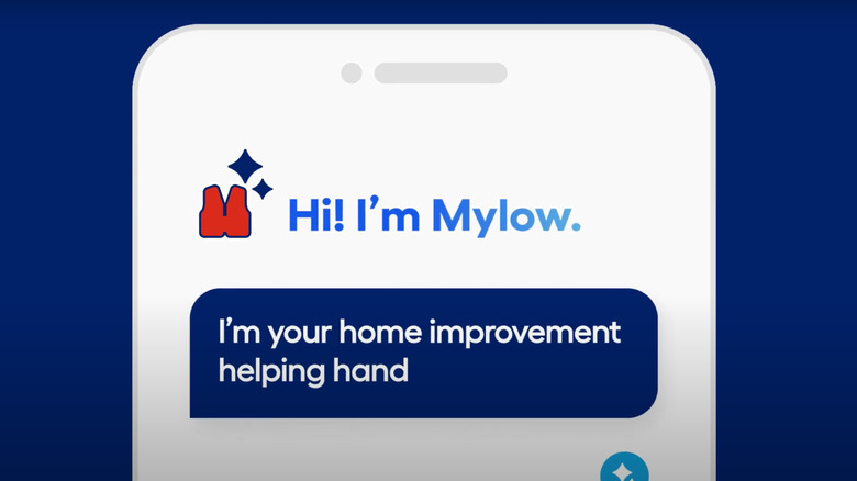 Lowe's Mylow interface introduces itself to a customer as their 