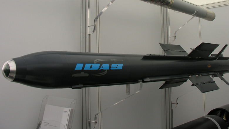 An IDAS missile on display