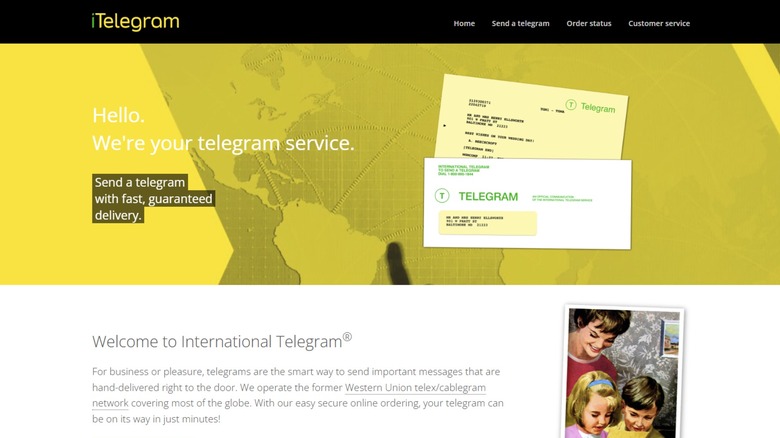 Screenshot of iTelegram front page