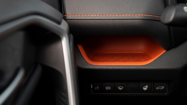 Key fob holding area on a 2019 Toyota RAV4