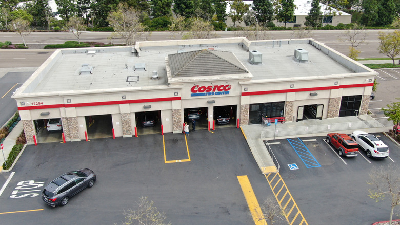 A Costco Tire Center from high above