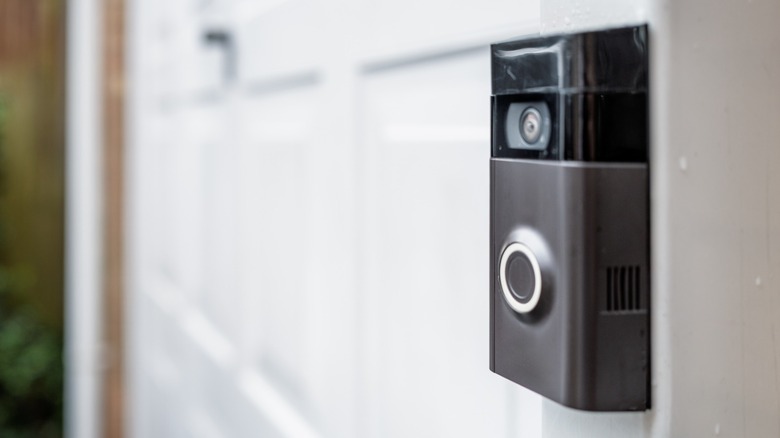 a Ring Camera doorbell installed on a post