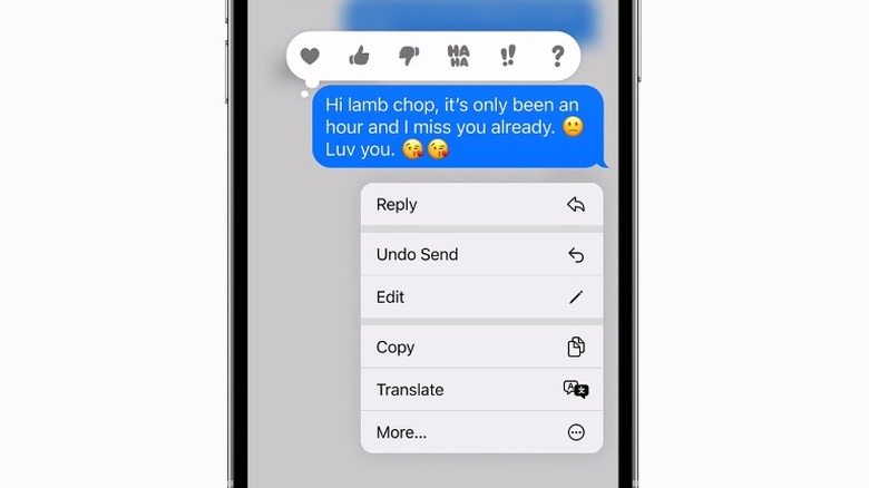 iOS Messages edit option