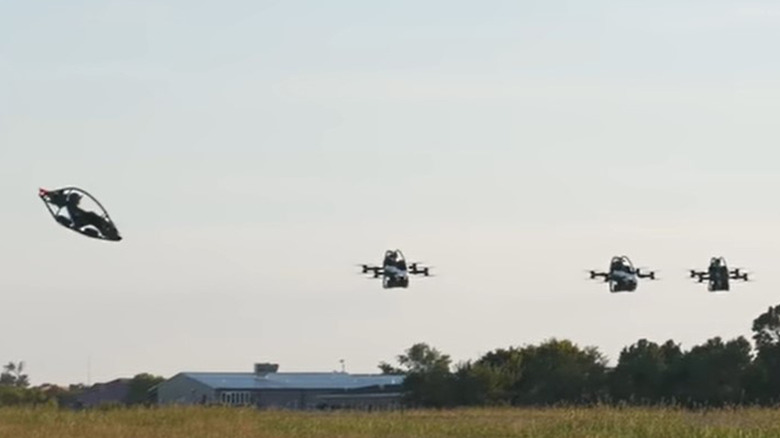 Four Jetson ONEs flying in formation