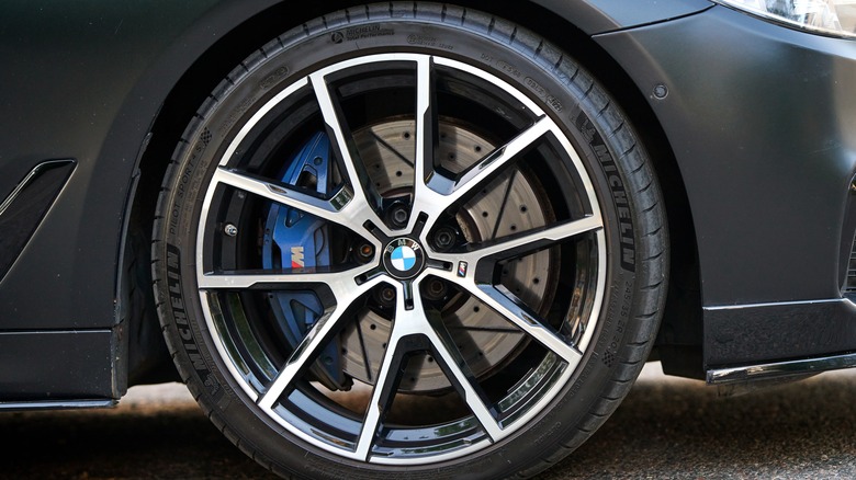 Michelin tire used in a black car