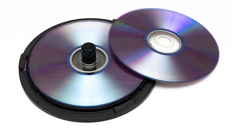 laserdiscs in a holder