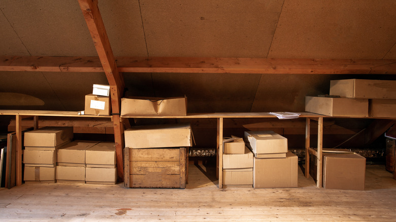boxes in attic