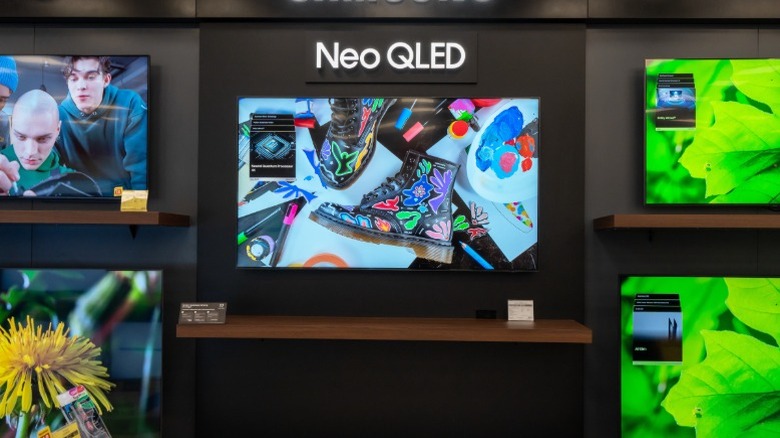 Samsung TVs in a store