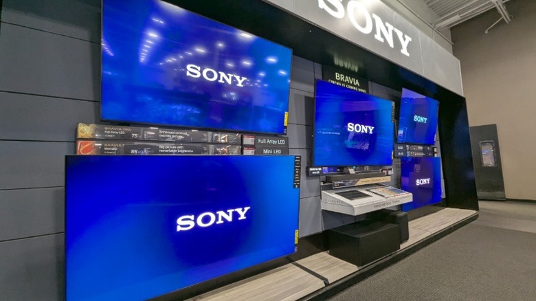 Sony TVs on display in a store