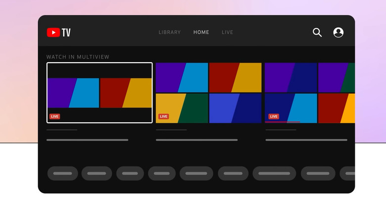 YouTube TV showing multiview feature