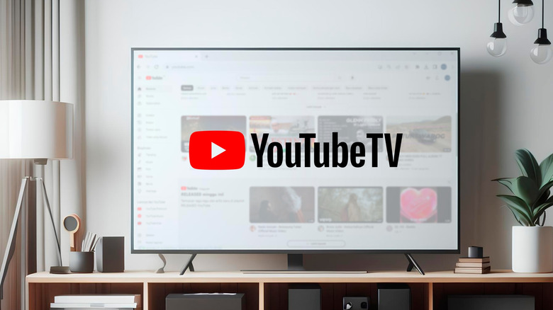 Depiction of YouTube TV on a TV.