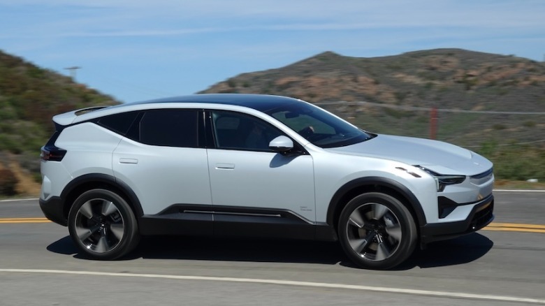 Polestar 3 driving on scenic road