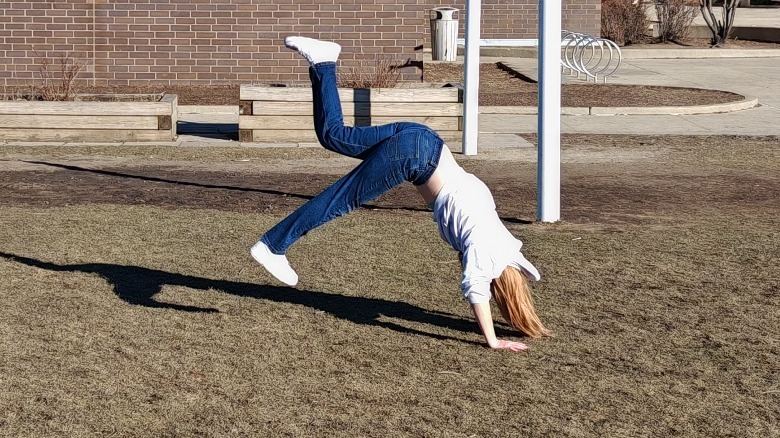 Woman doing a flip